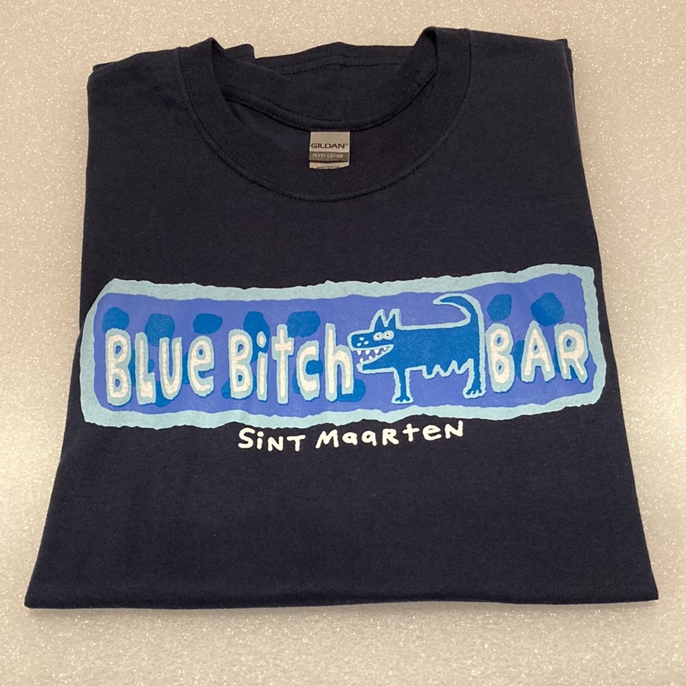 NWOT - Men's Navy White Funny Souvenir Round Neck Short Sleeve T-Shirt - Sz L